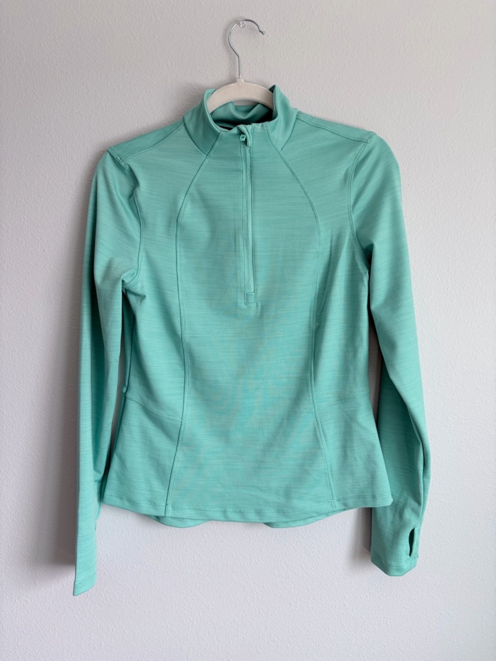Women's Half-Zip Long Sleeve Top - Teal